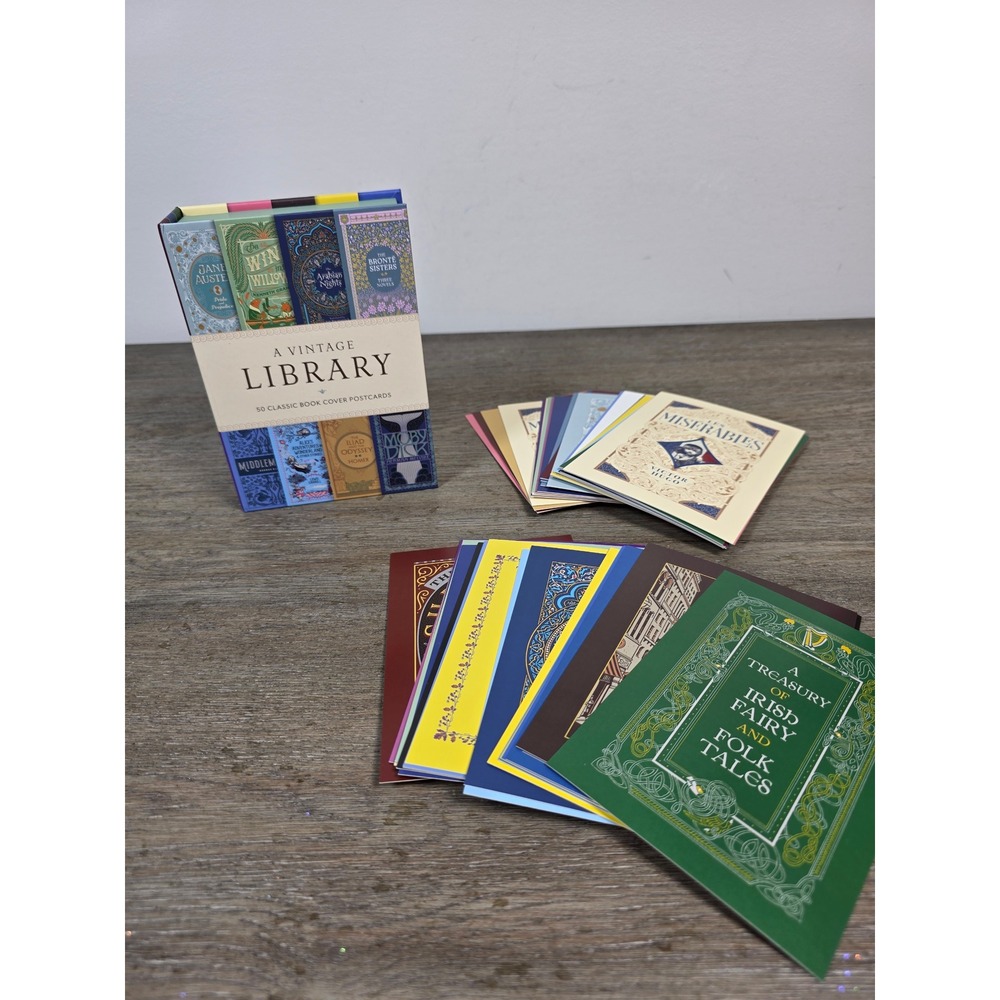 A Vintage Library - 46 Classic Book Cover Postcards Decorative Box
